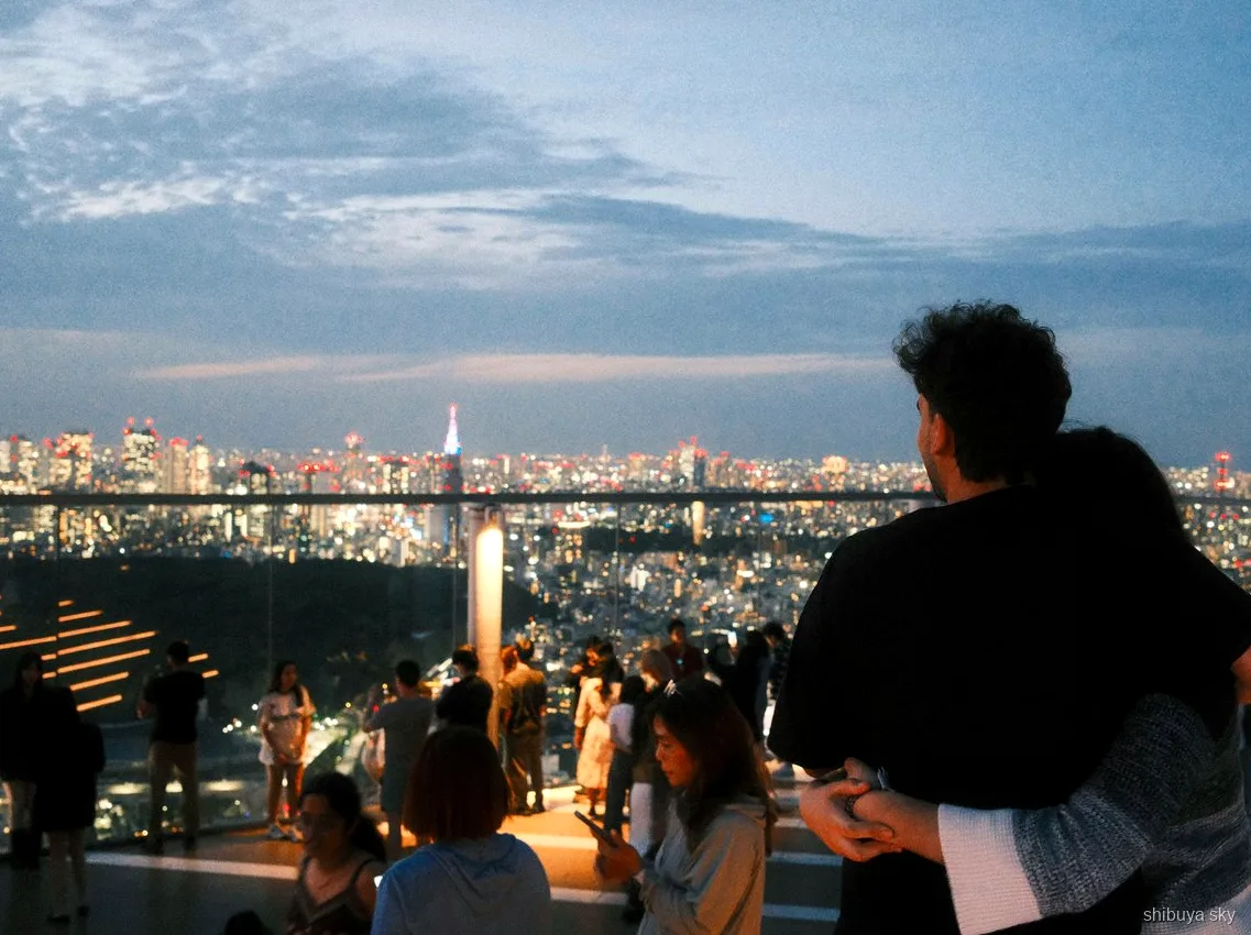 Harajuku'dan Shibuya Sky'a akşam turu, geceleyin Tokyo manzarası