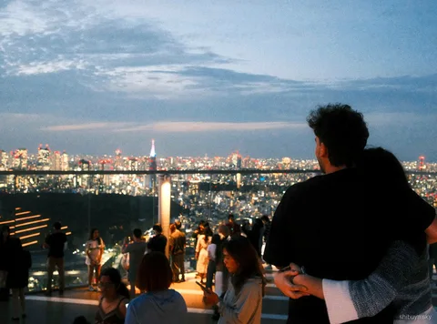 Harajuku naar Shibuya Sky avondtour, uitzicht over Tokio bij nacht