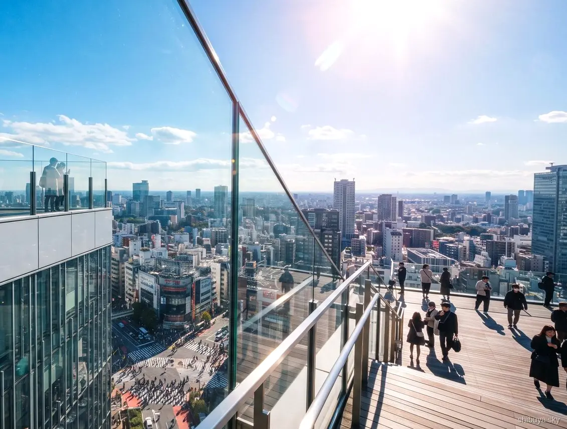 Passeio Shibuya Sky de manhã com ingresso, vista de Tóquio do mirante a céu aberto