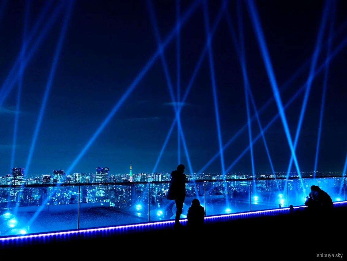 Ingresso Shibuya Sky em passeio noturno, Scramble Crossing em neon