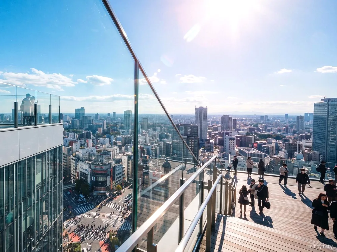 Shibuya Sky Morgen Tour mit Ticket, Blick über Tokio von der offenen Aussichtsplattform