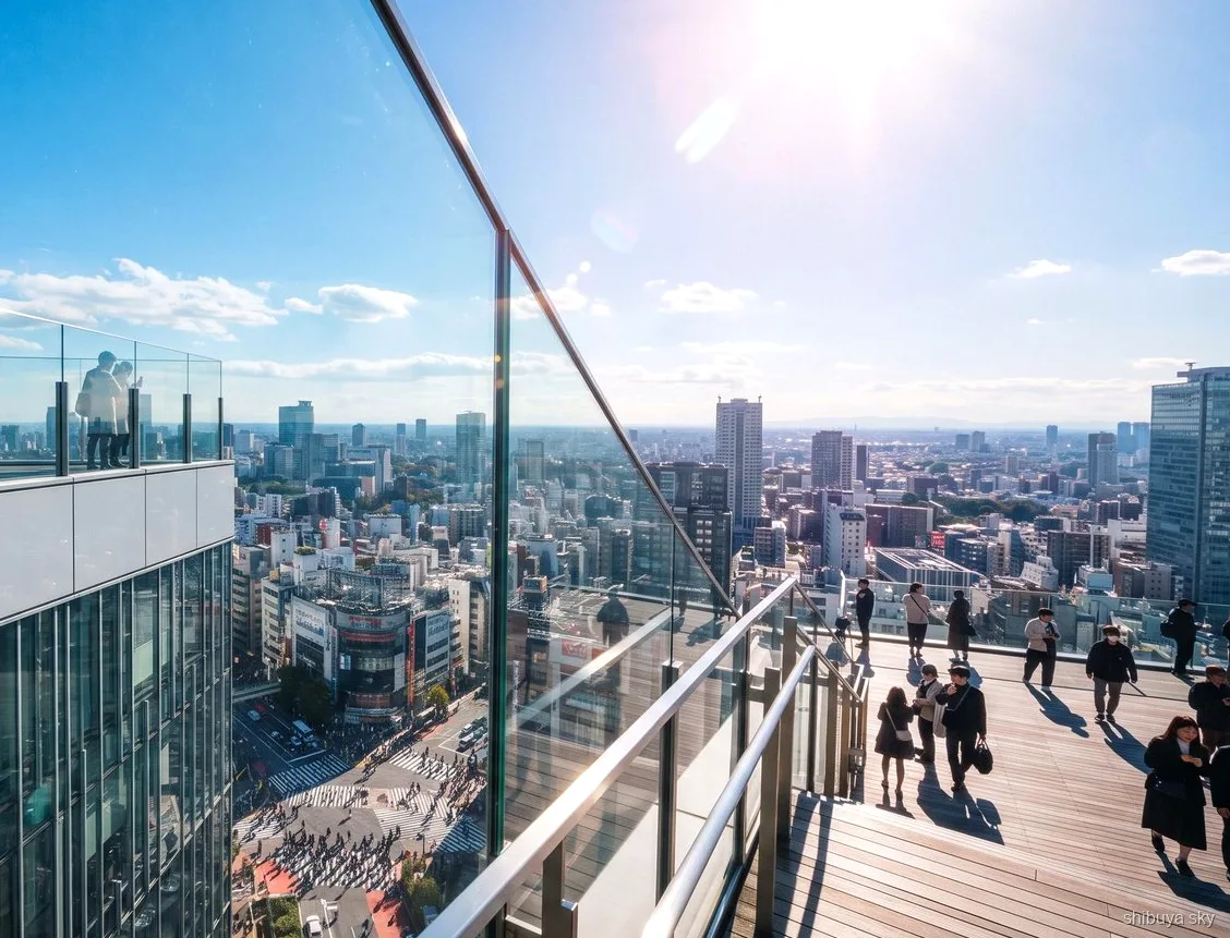 Shibuya Sky morning tour with ticket, view over Tokyo from the open-air deck