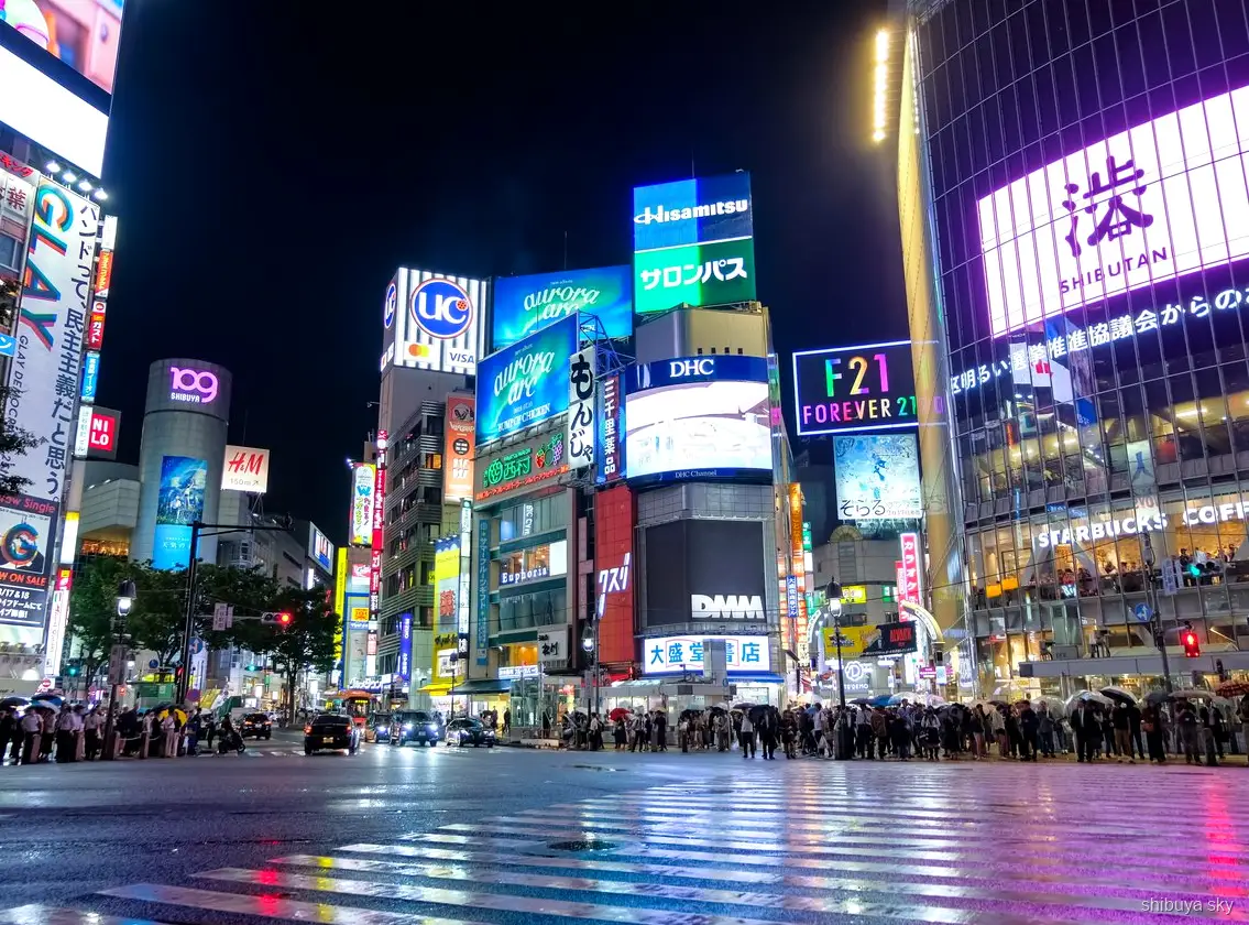Shibuya Sky natudsigt tur, lanternebelyste Yokocho i Miyashita Park