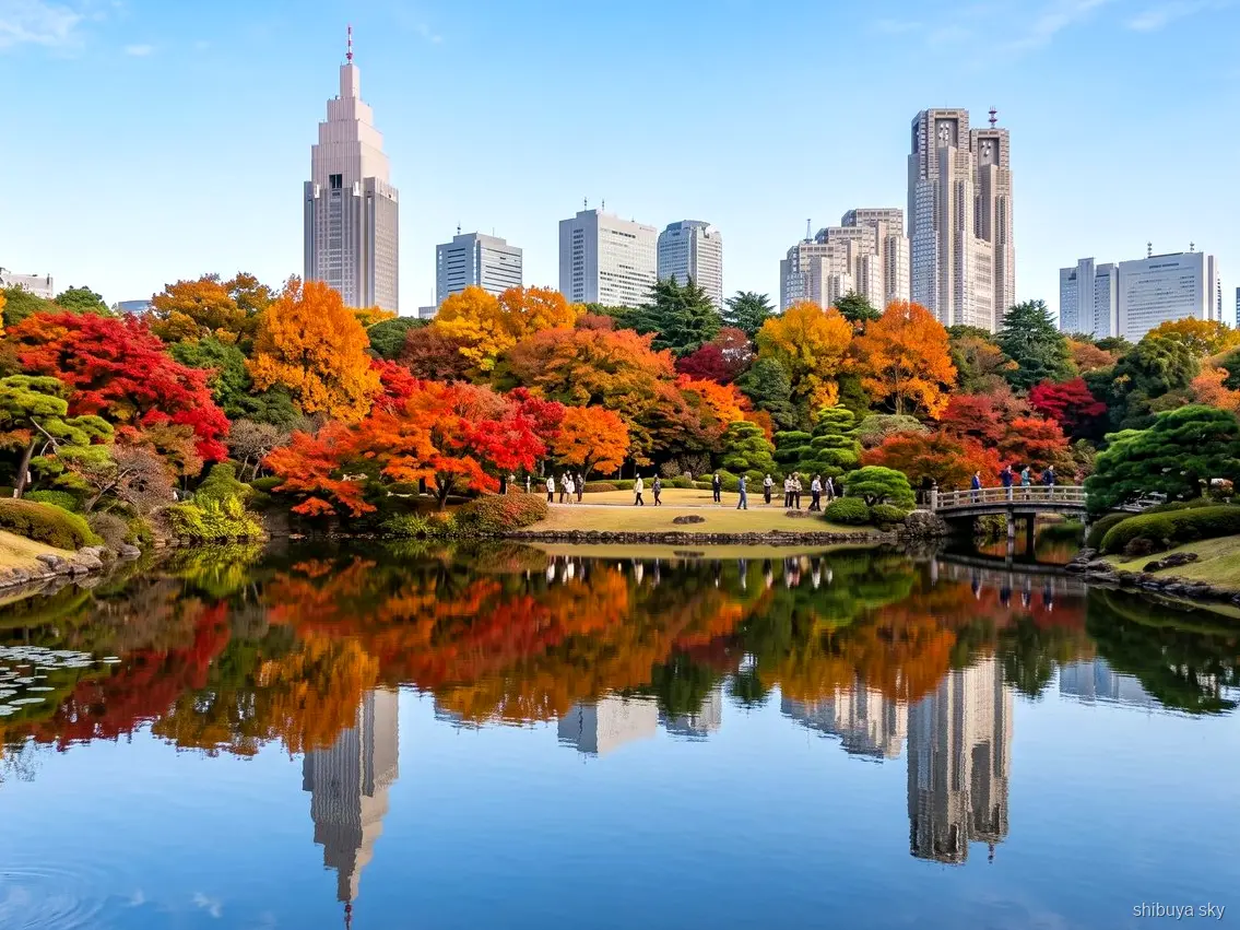 Shibuya Sky ve Shinjuku Gyoen turu, bahçe göleti