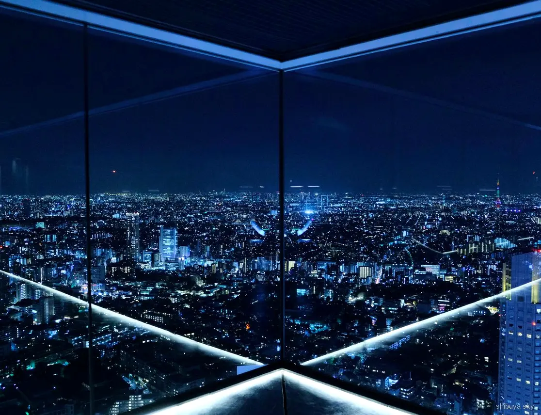 Shibuya Sky billet med fast adgangstid, natlig skyline