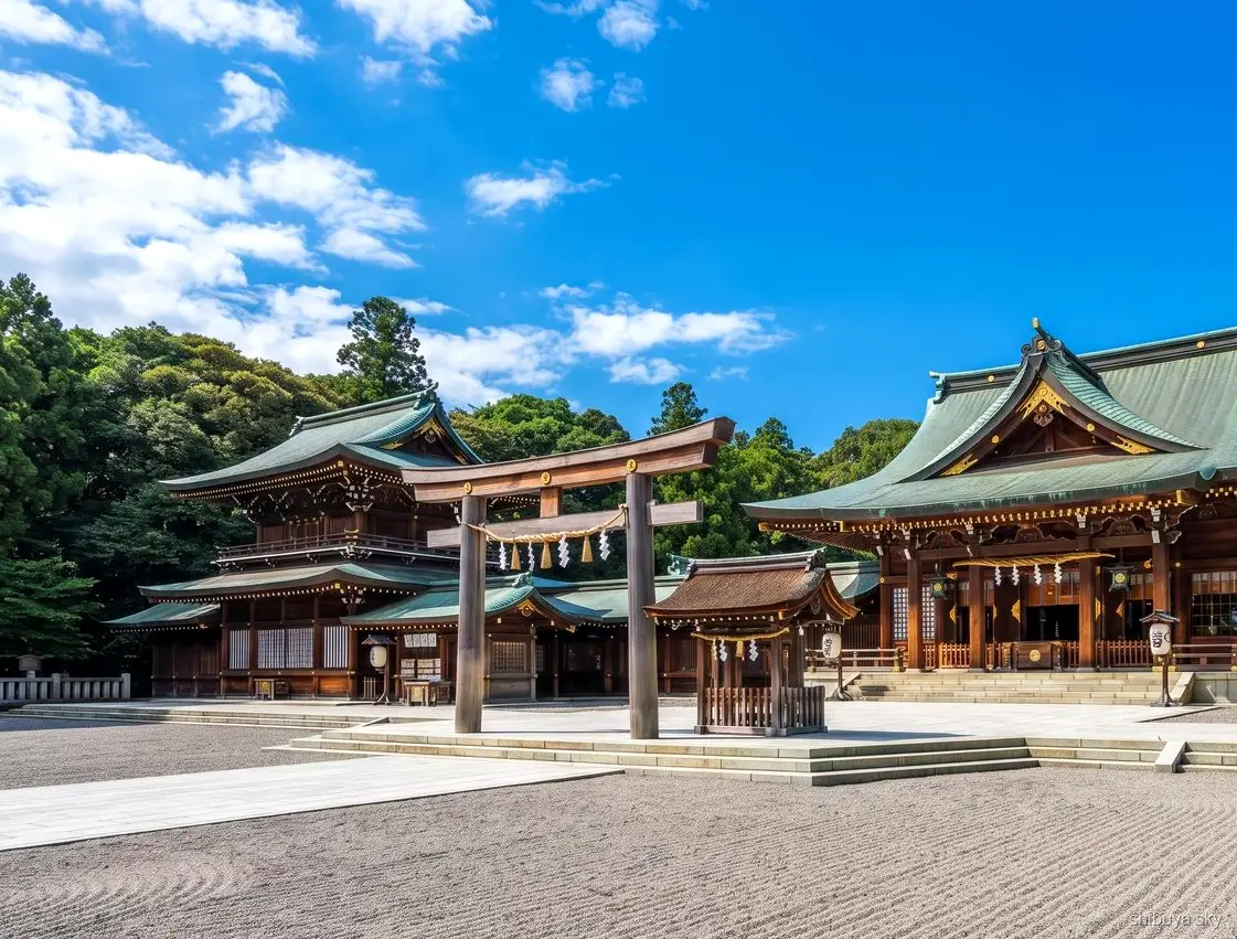 Visite Shibuya Sky et sanctuaire Meiji, portique torii