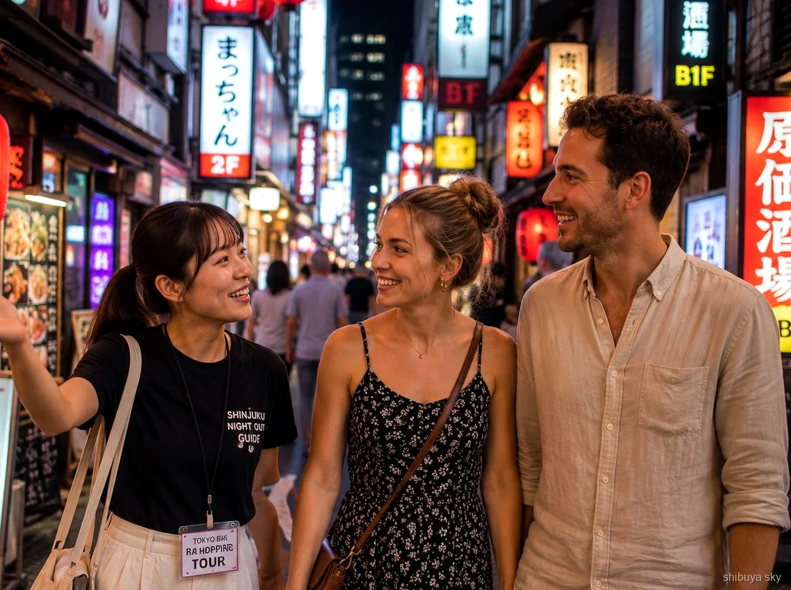 Photo prise par le guide pendant la visite de soirée Shibuya Sky