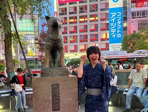 Billet Shibuya Sky en visite en yukata, rues de Shibuya